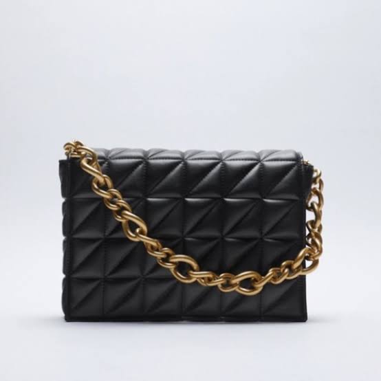 Black Crossbody Shoulder Bag Gold Chain Purse Cloud Dumpling Soft Faux  Leather