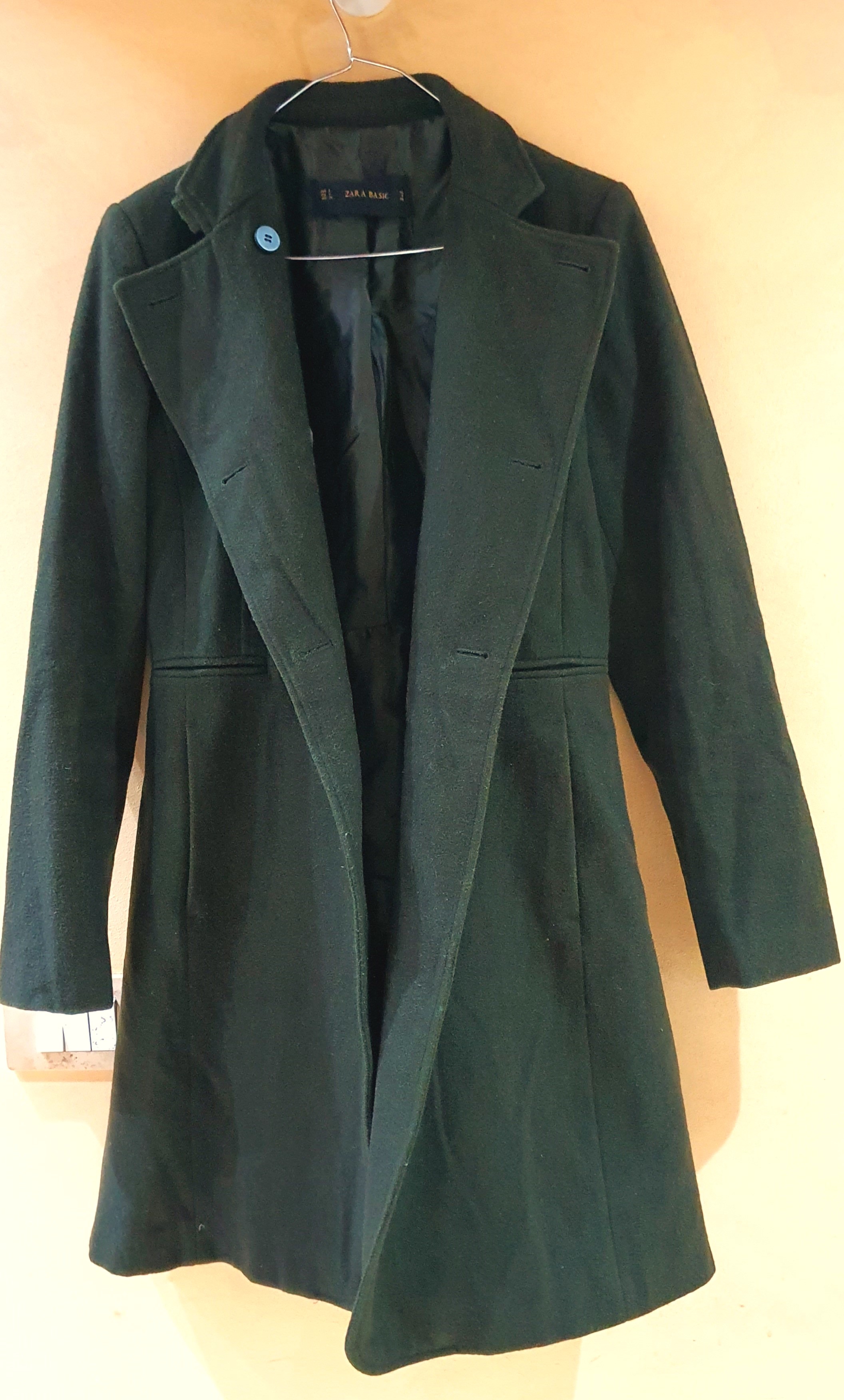 Zara Women Green Coat Size